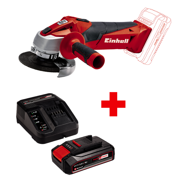 Шлифмашина угловая акк. Einhell PXC TC-AG 18/115 Li  + Starter Kit 2.5 4431130-1