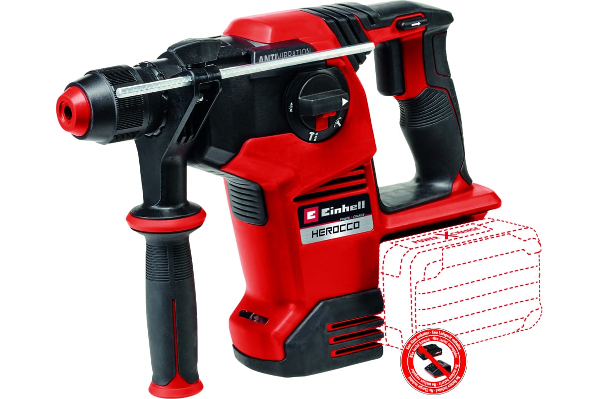 Аккумуляторный перфоратор Einhell PXC HEROCCO 36/28, 2x18 В, BL, 3.2 дж, 28 мм, кейс, без акк и зу 4513950